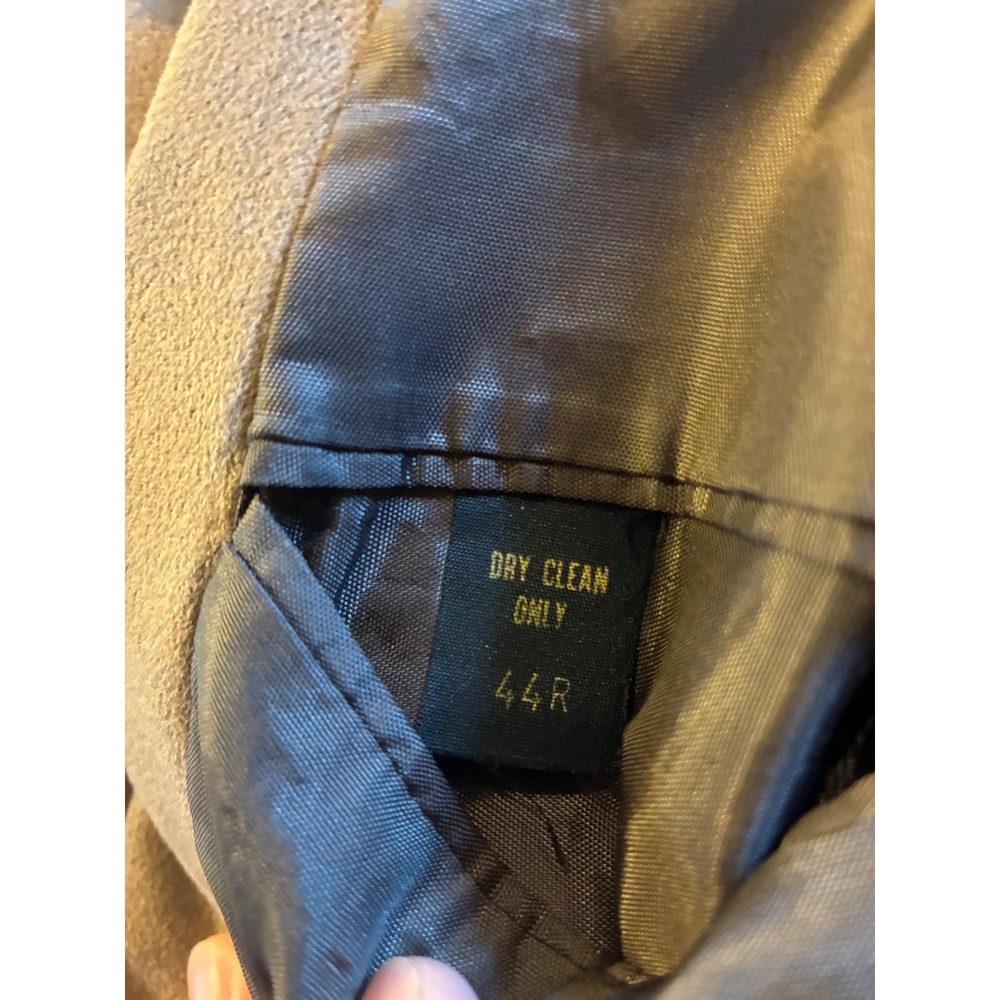 Farah Vintage Mens Brown Faux Suede Two Button Blazer Sport Coat 44R Academic - Picture 3 of 7